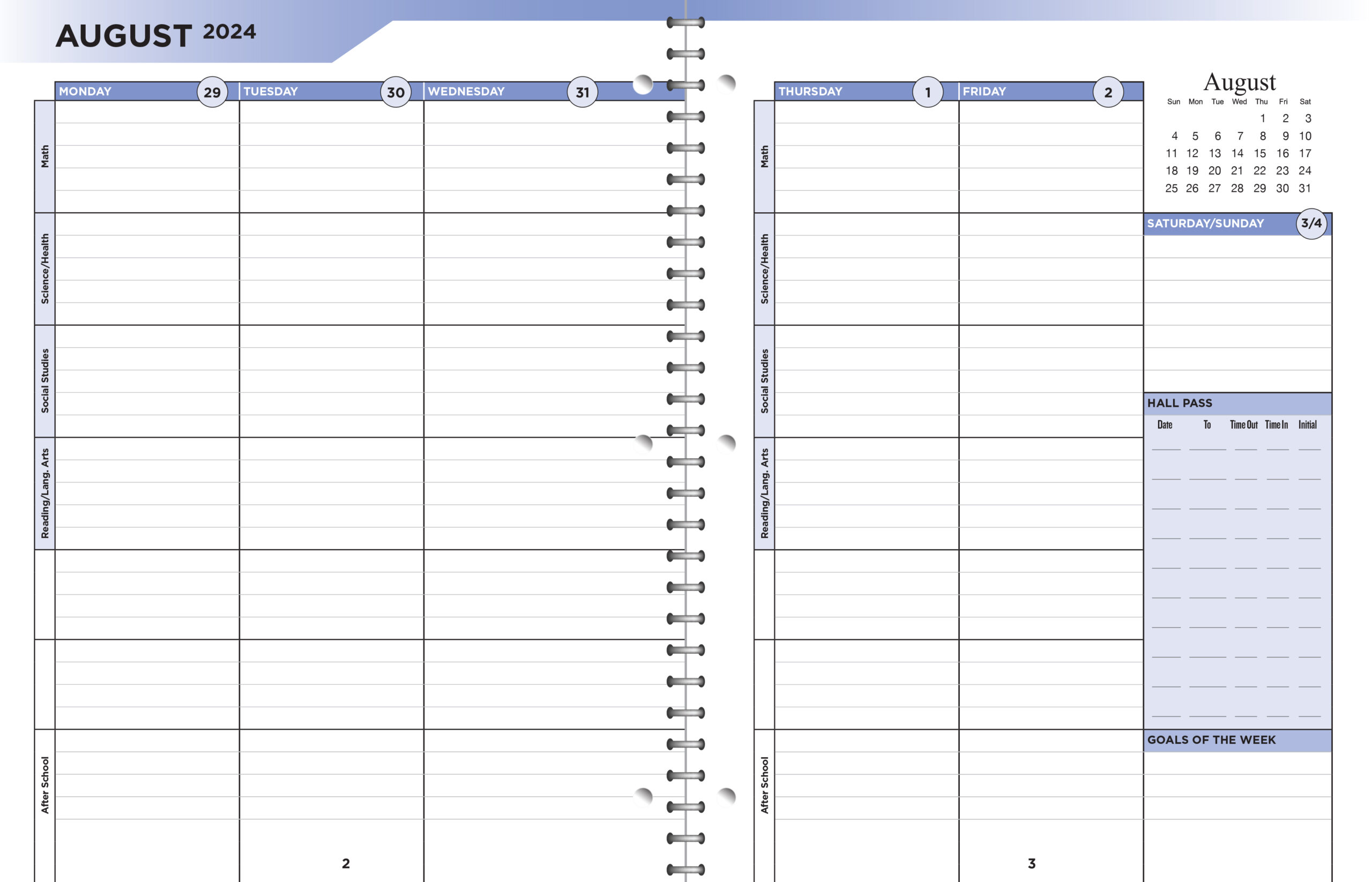 Mid Size Planner 2024