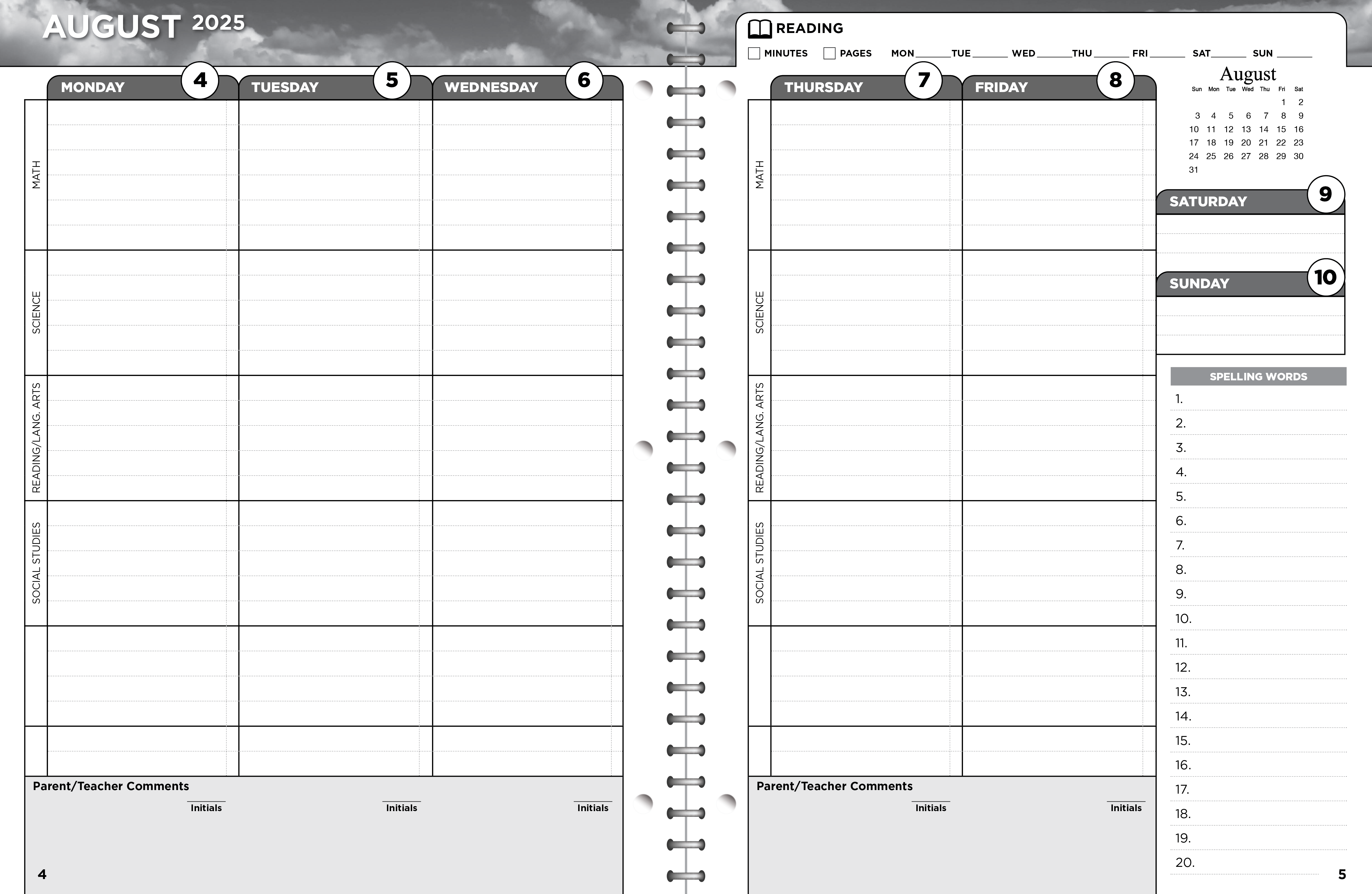 Elementary School Planner 2025