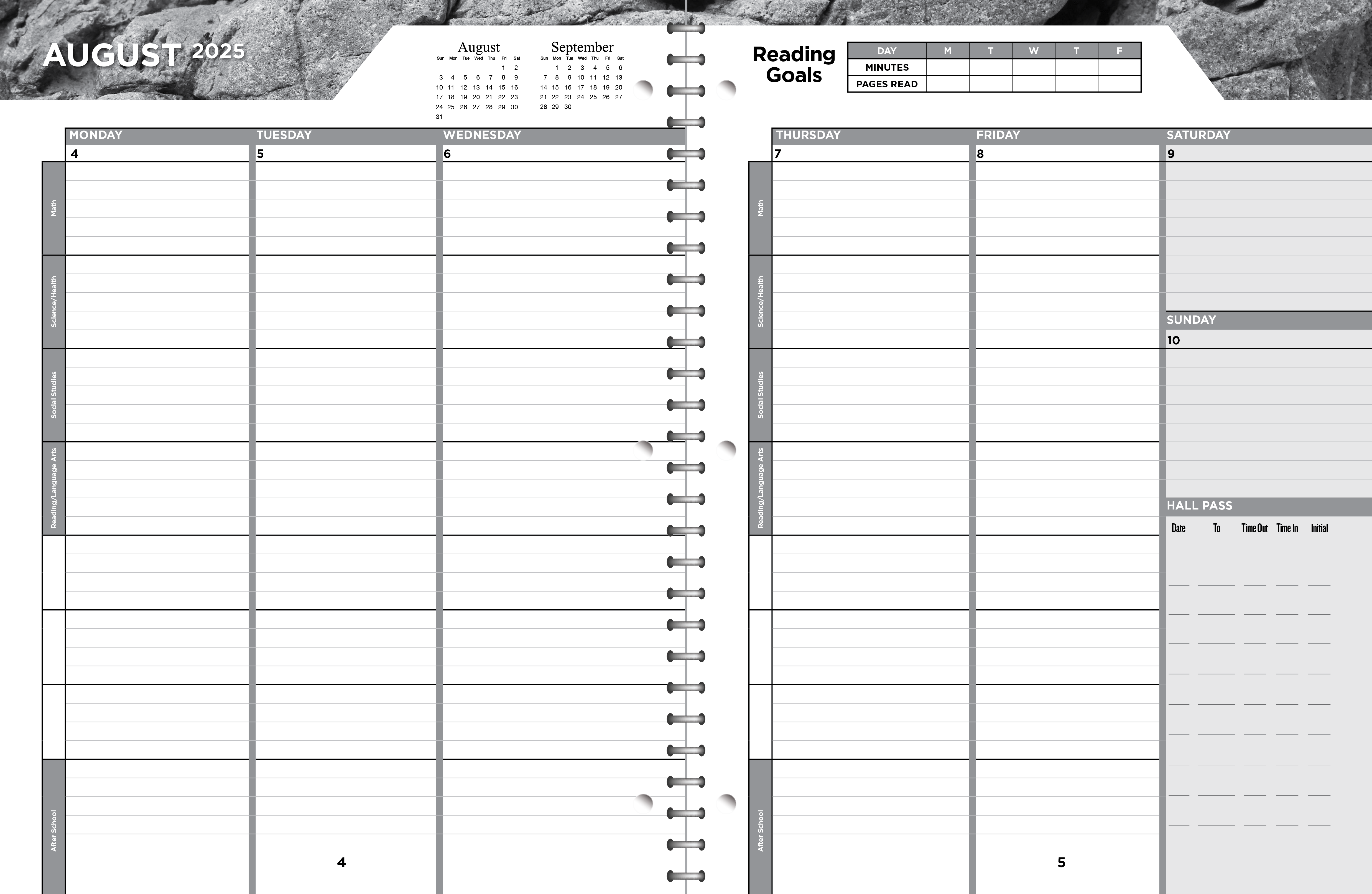 Middle School Planner 951